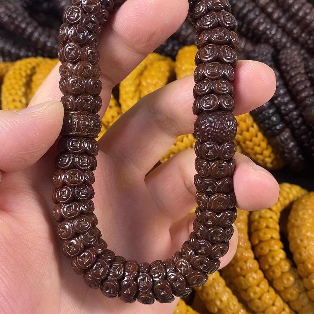 紫金鼠手串配饰钱币红14