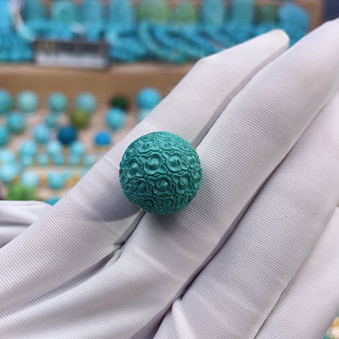 绿松石珠宝奇石未镶嵌16mm