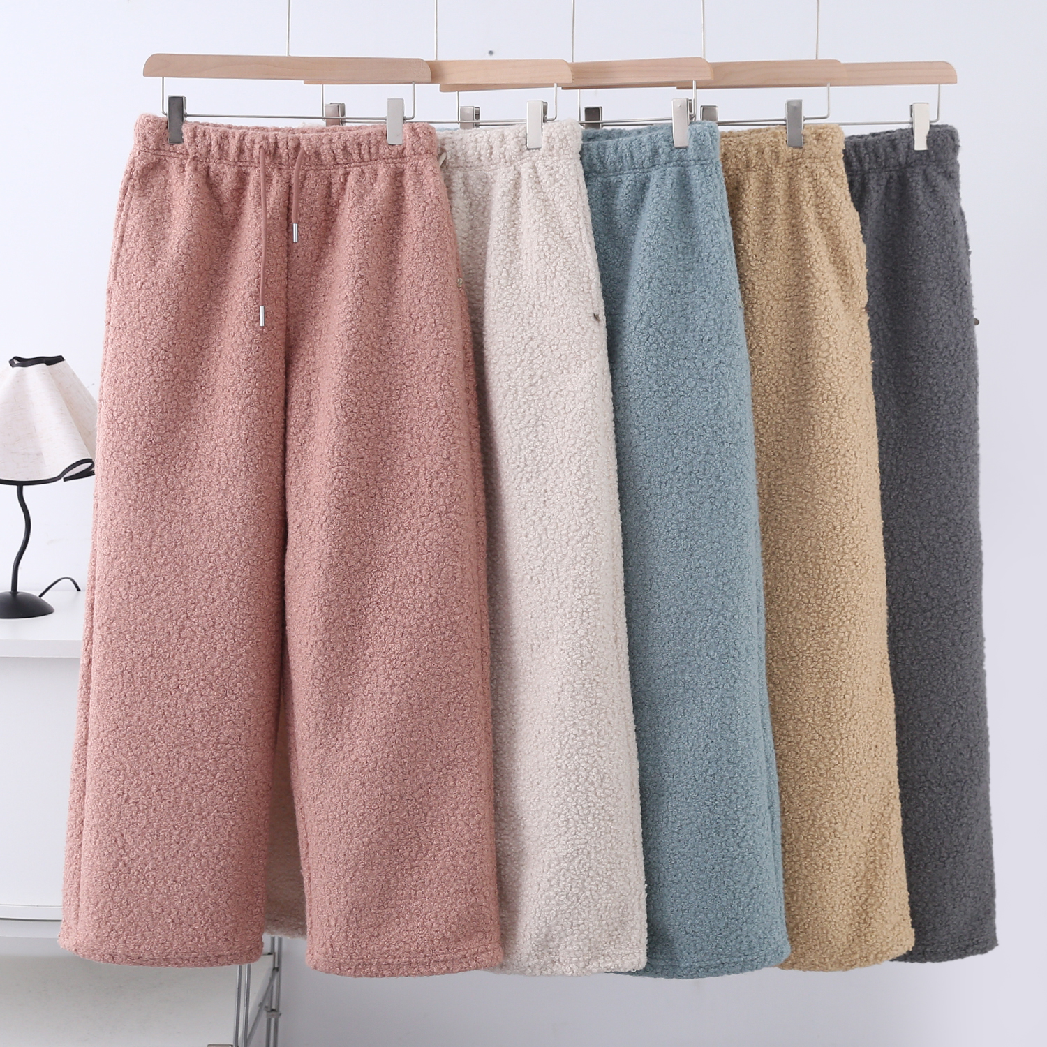 【圈圈毛呢脚口两穿裤】冬日圈圈毛呢百搭休闲高腰脚口两穿裤516