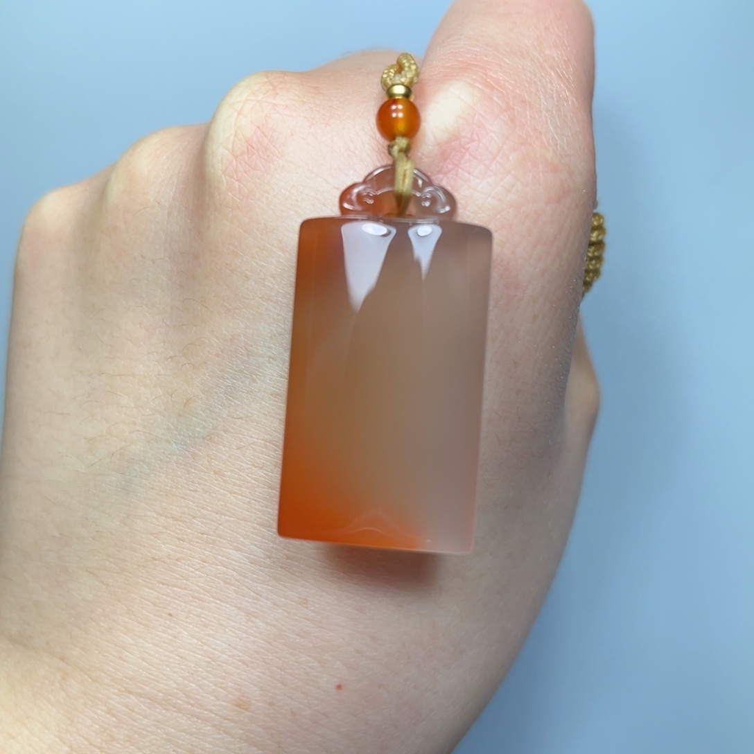 南红玛瑙无事牌未镶嵌