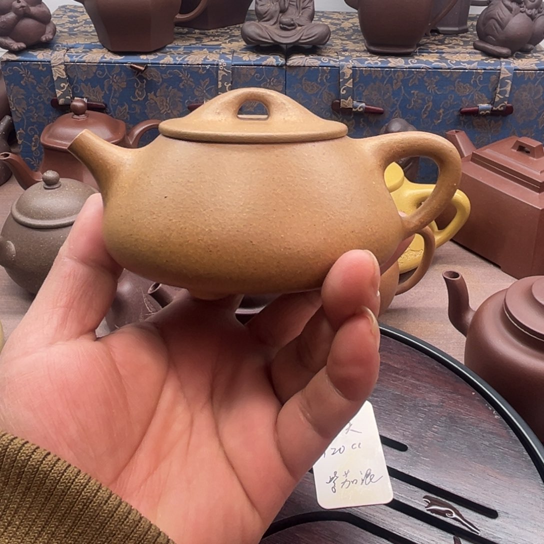 壶紫砂原矿段泥景舟石瓢150cc