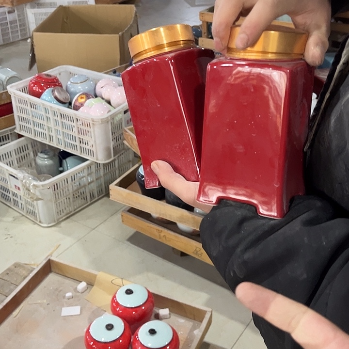 摆件陶瓷茶叶罐密封罐家用