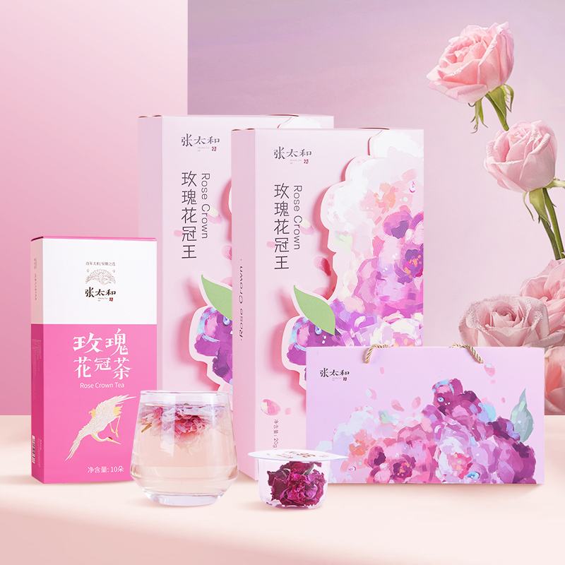 张太和 玫瑰花冠王32朵+玫瑰花冠茶组合大朵玫瑰一杯一朵 