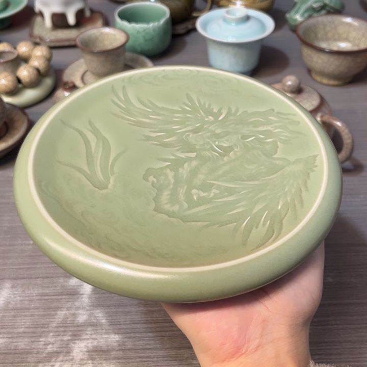 豆青 魔龙壶承特价特价