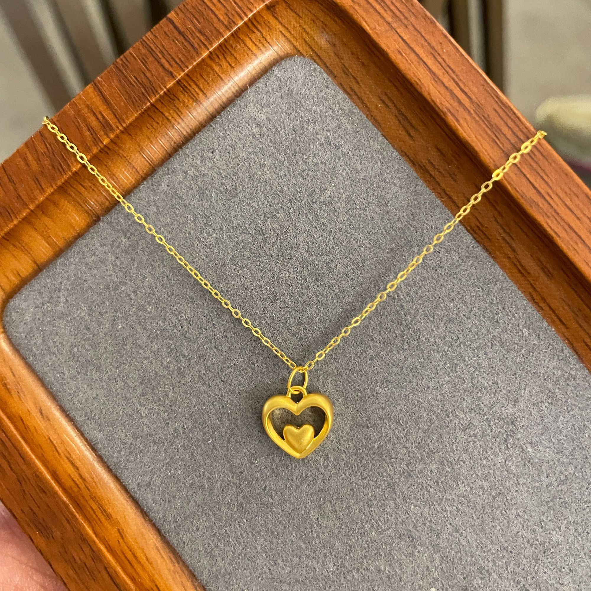 足金999 爱心吊坠心里有你爱意满满时尚百搭送女朋友生日礼物