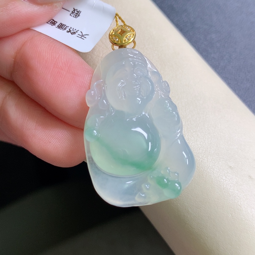 【闪购商品】翡翠颈饰18K金镶嵌财神