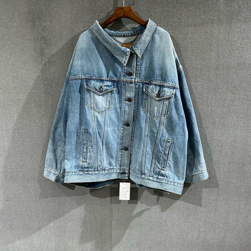 99新 Balenciaga/巴黎世家 （pm）不规则领口牛仔外套 42码/8916