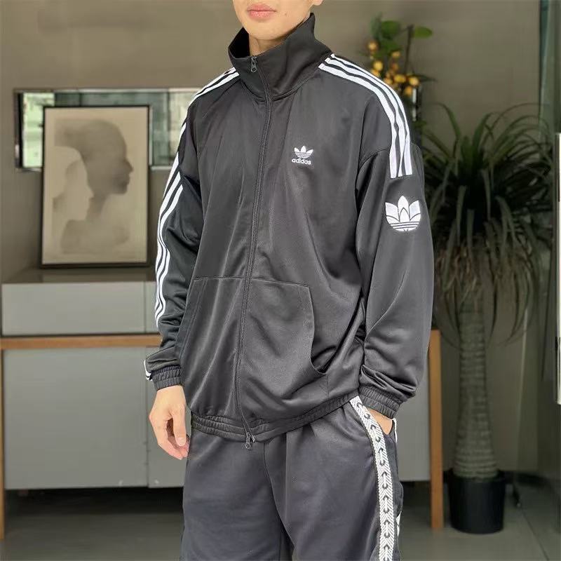 Adidas阿迪达斯RT TT U2男子经典运动休闲长袖立领夹克外套JL8397