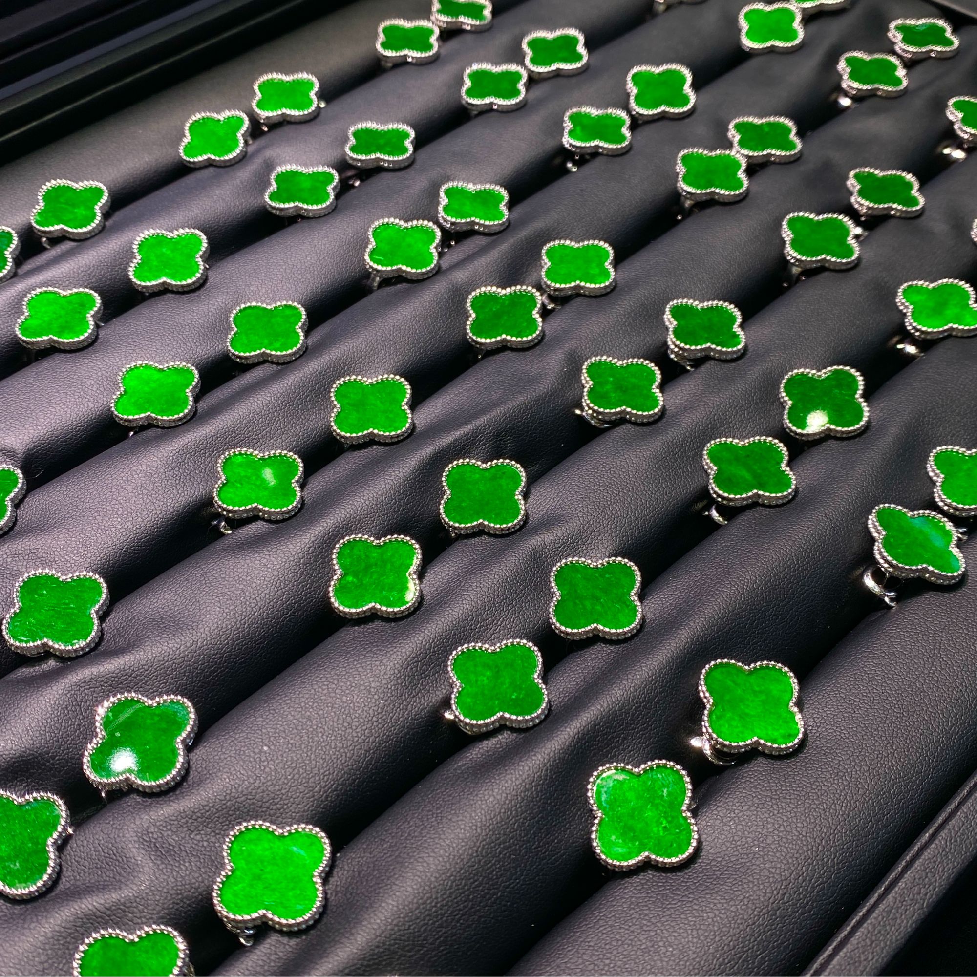 【逍遥精选】天然A货翡翠四叶草耳饰*LBH/112/多样性发/1对