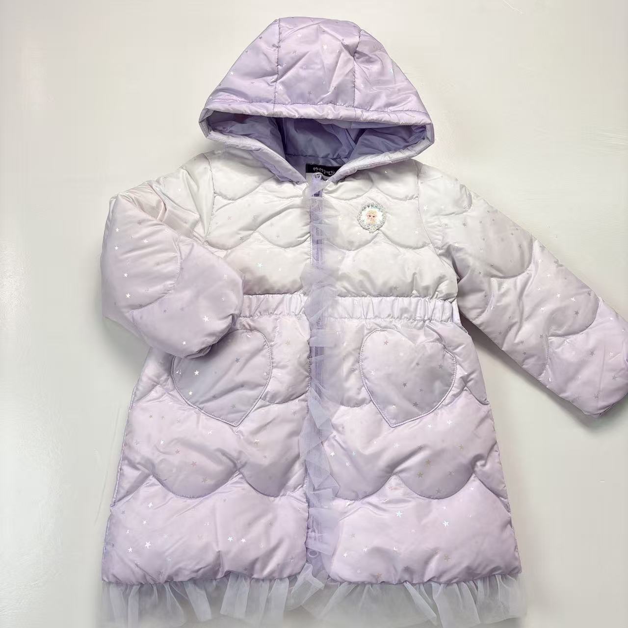 FROZEN公主系列新款女宝童装渐变色满印星星加厚保暖羽绒服（174）