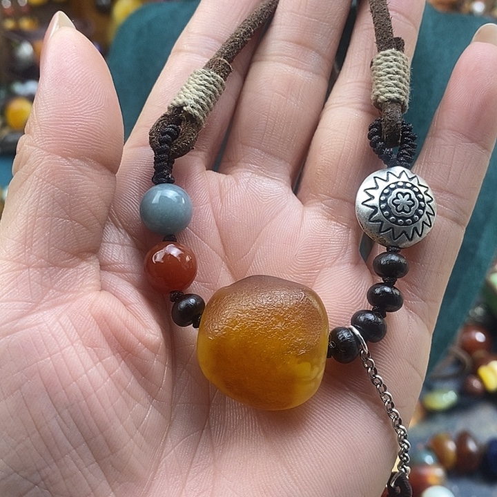 蜜蜡未镶嵌项链项链