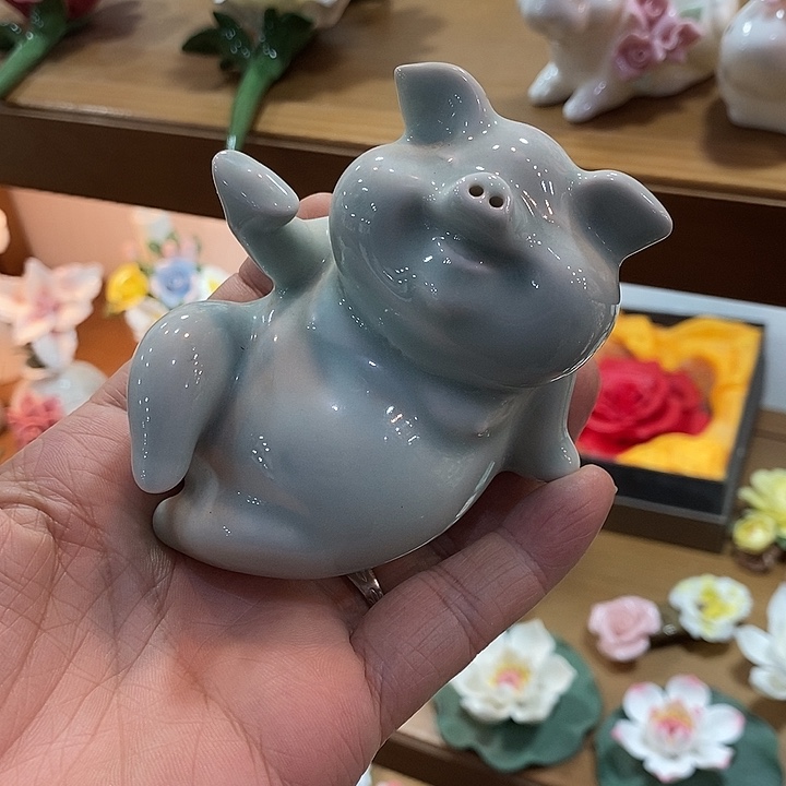 瓷片纯手工陶瓷花摆件2