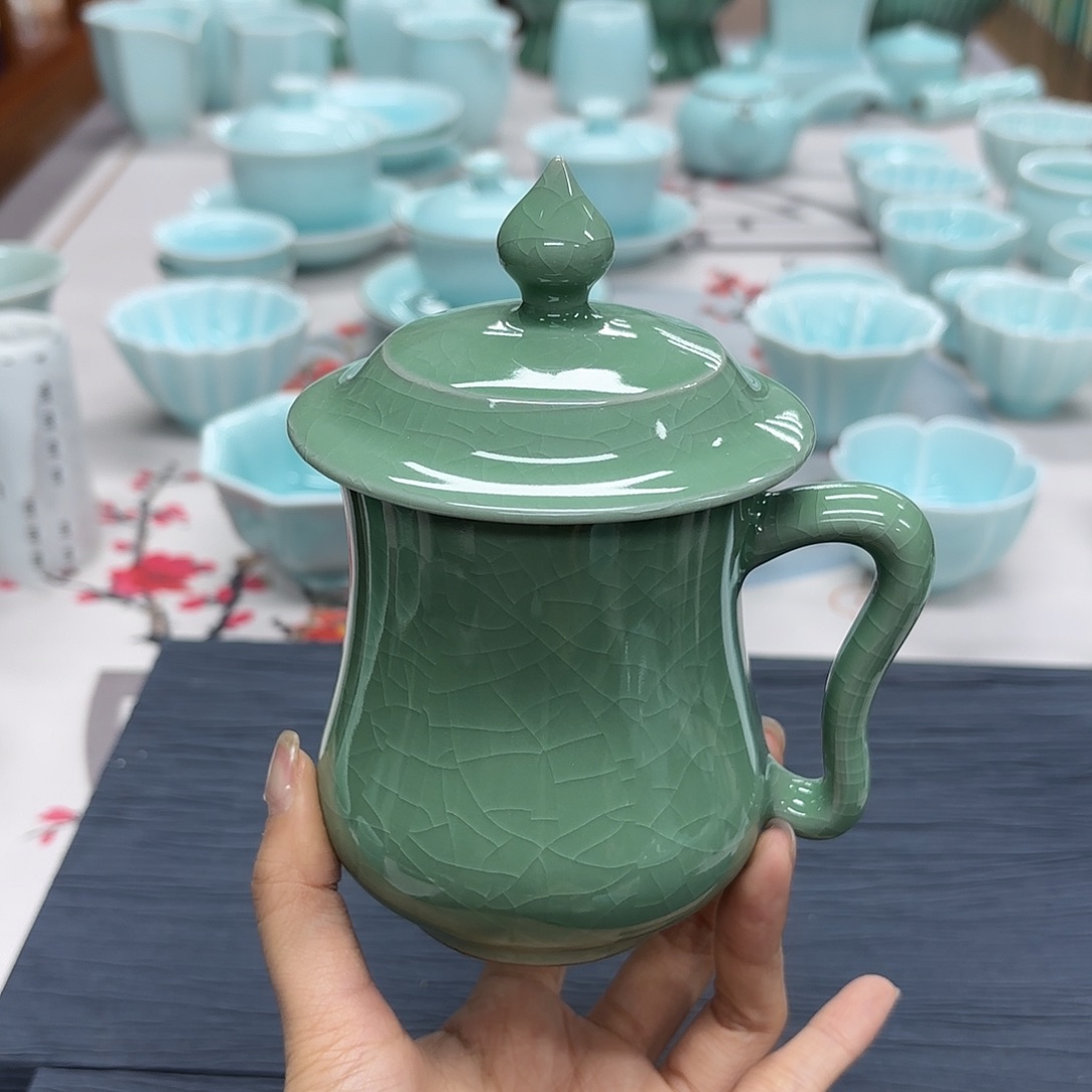 龙泉云间青瓷小米茶器