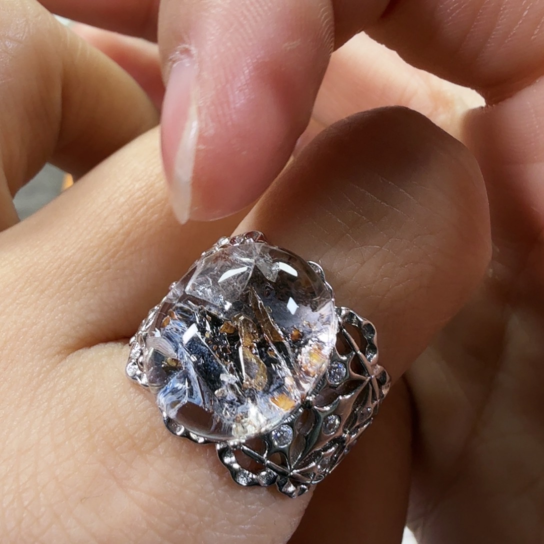 D***o水晶银S925镶嵌戒指