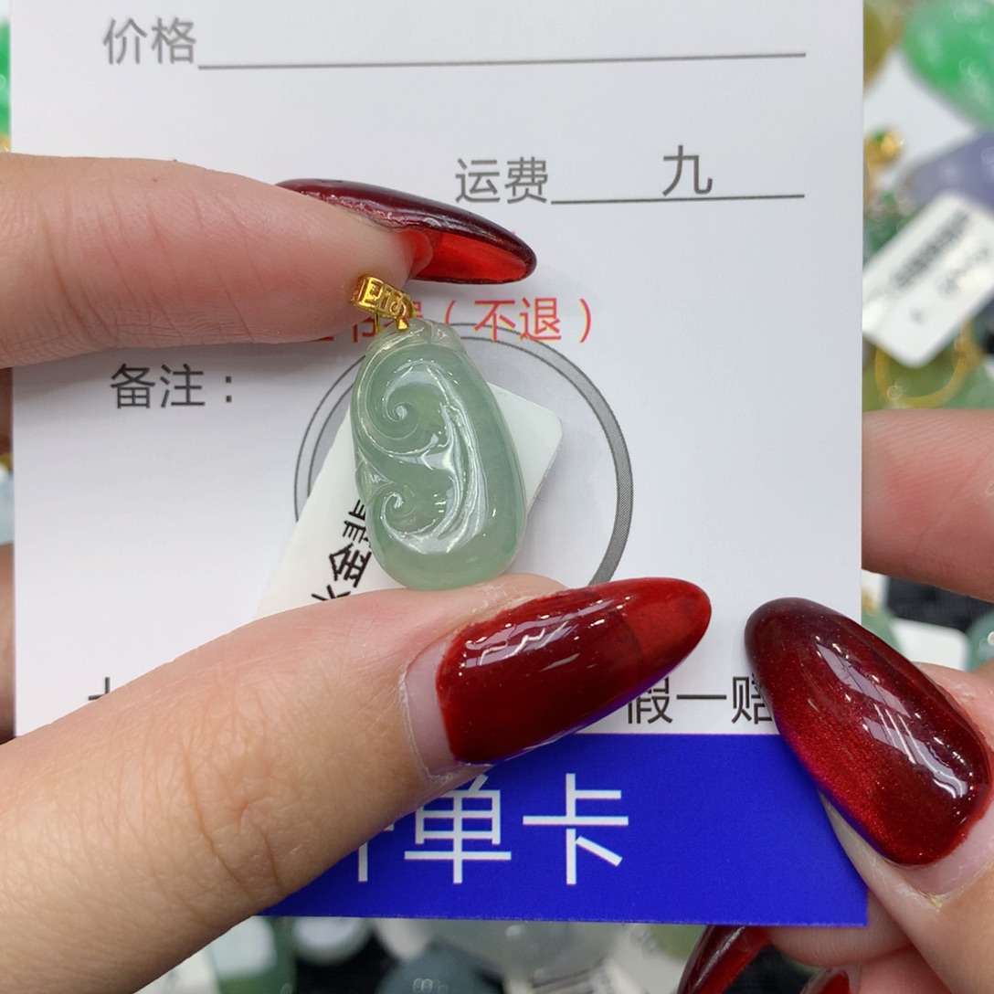 翡翠颈饰18K金镶嵌hlkklooo