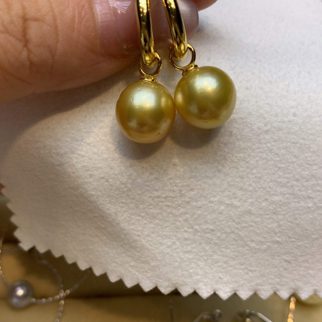 银S925镶嵌耳饰海水珍珠