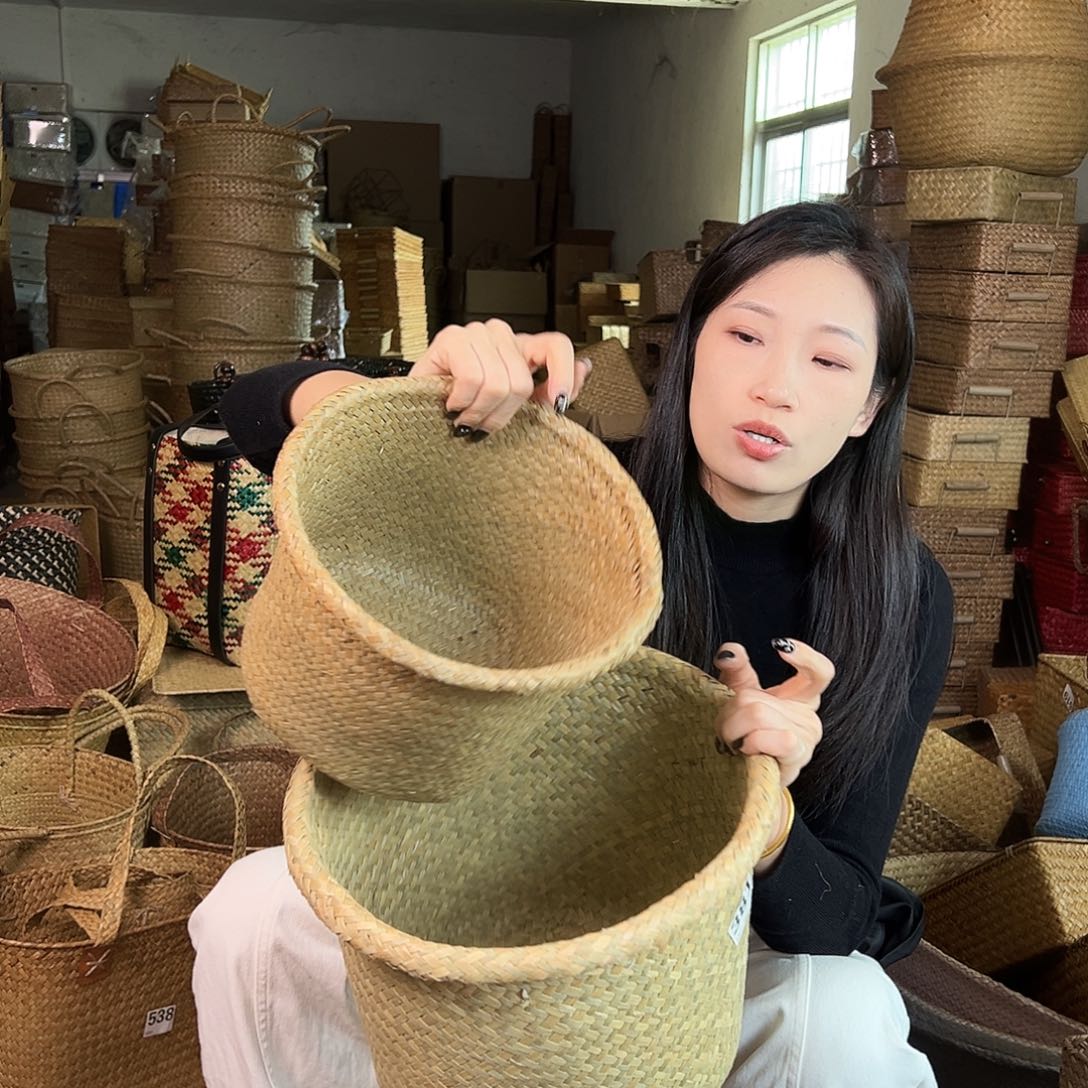 草编草编包/草编收纳盒带瑕疵