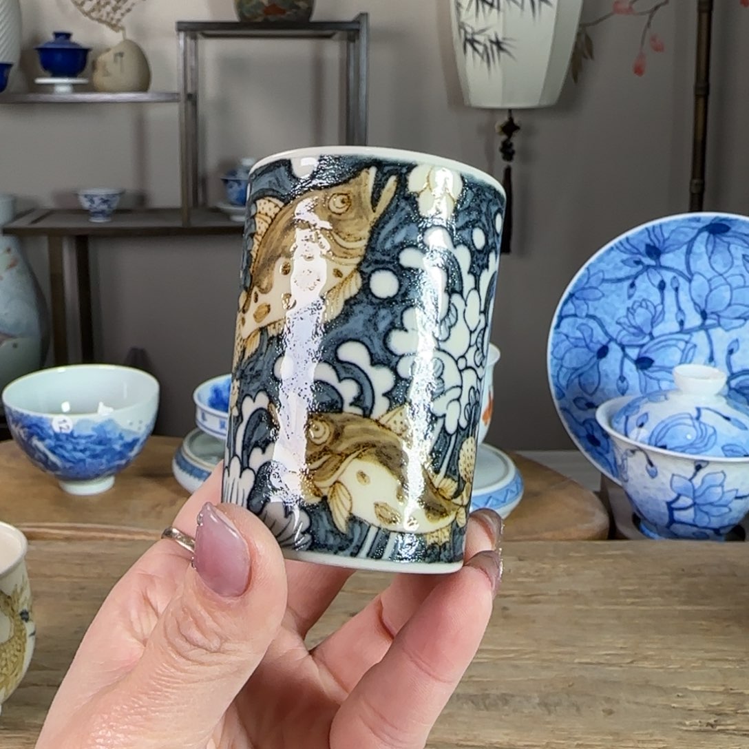 杯景德镇陶瓷柴烧多人