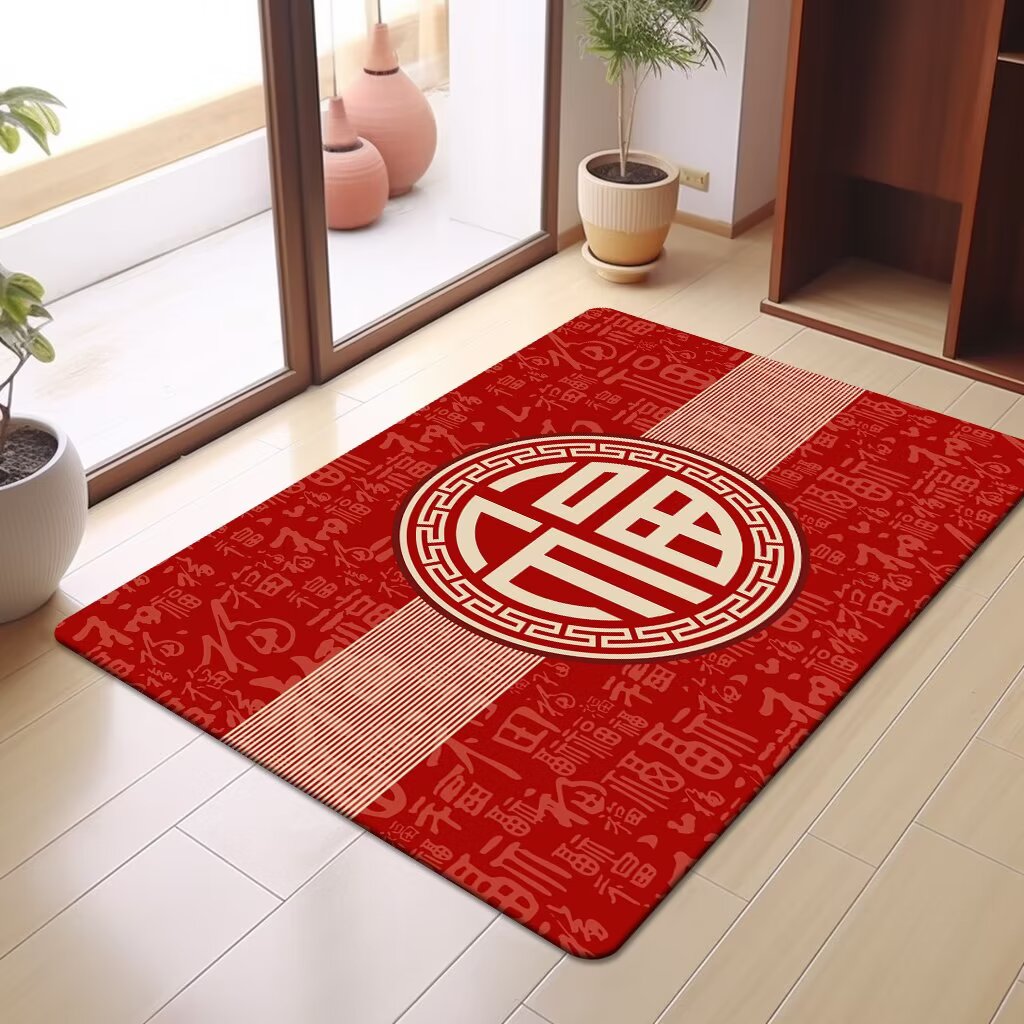 新中式百福新年入户门卧室卫生间百搭门口吸水防滑浴室地垫