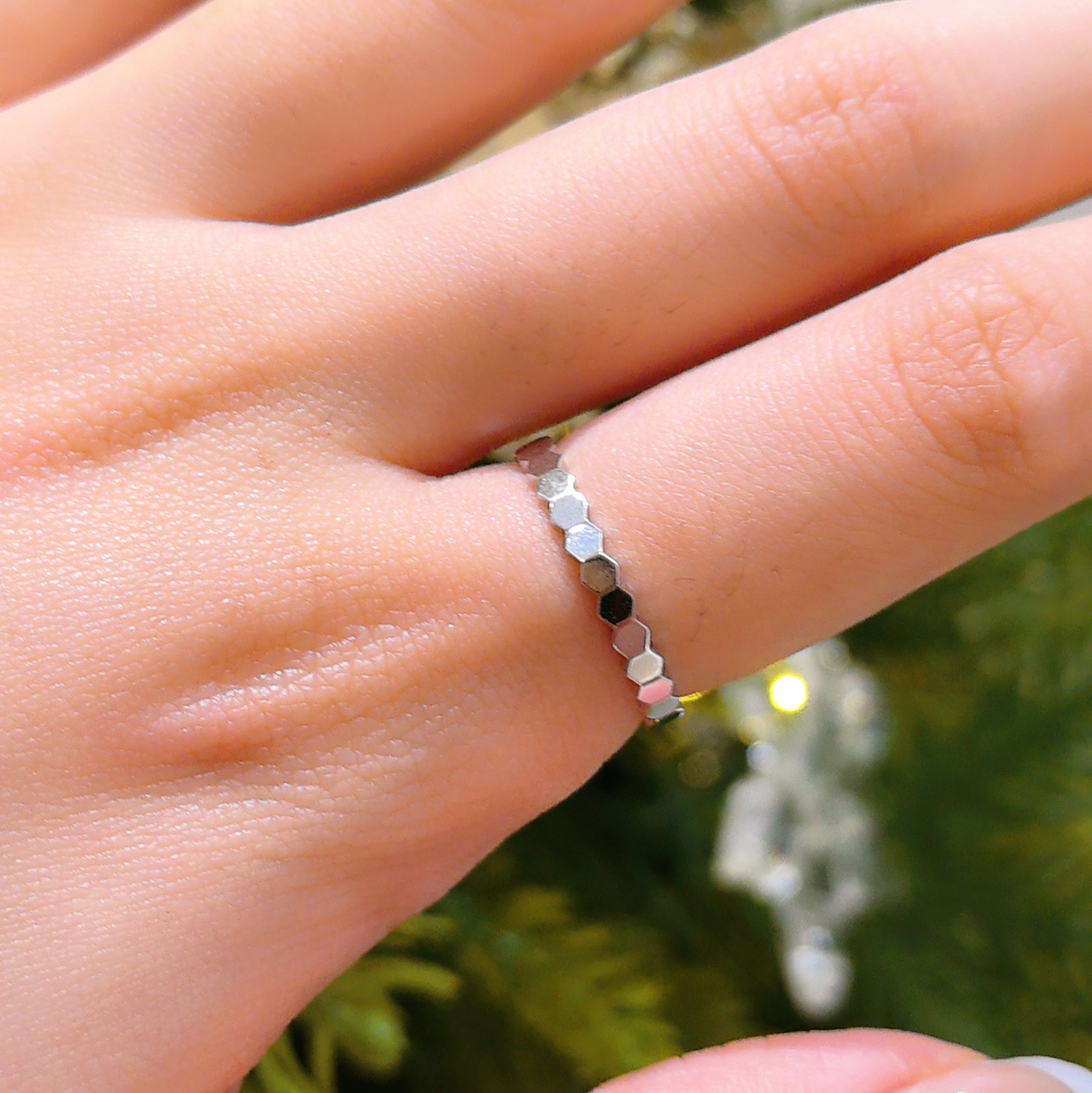 99新 Chaumet/尚美 99新/Bee蜂巢戒指/18K白金/#53 DX