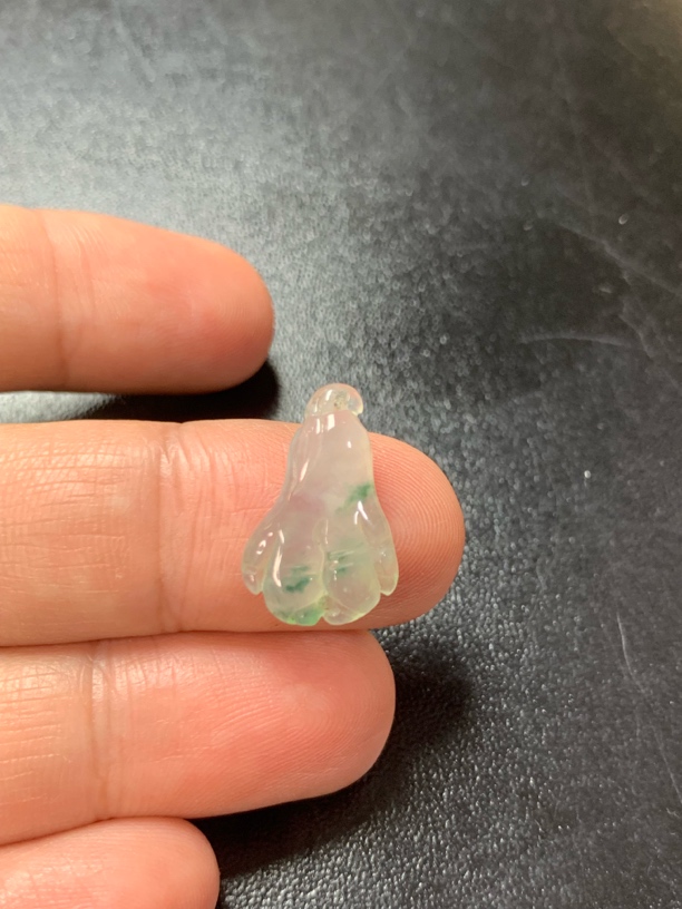 佛手品质镶嵌工艺精致冰飘花缅甸天然翡翠