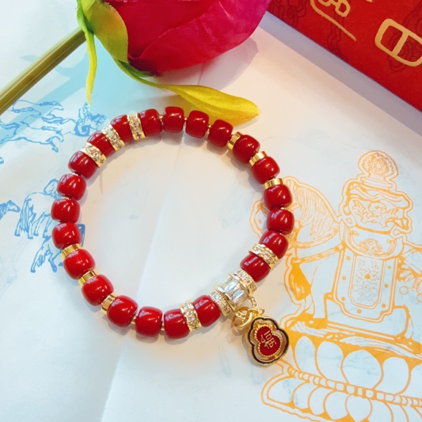 合金手链 【天玺珠宝】马年红色本命年闺蜜情侣款福禄相伴开运手串