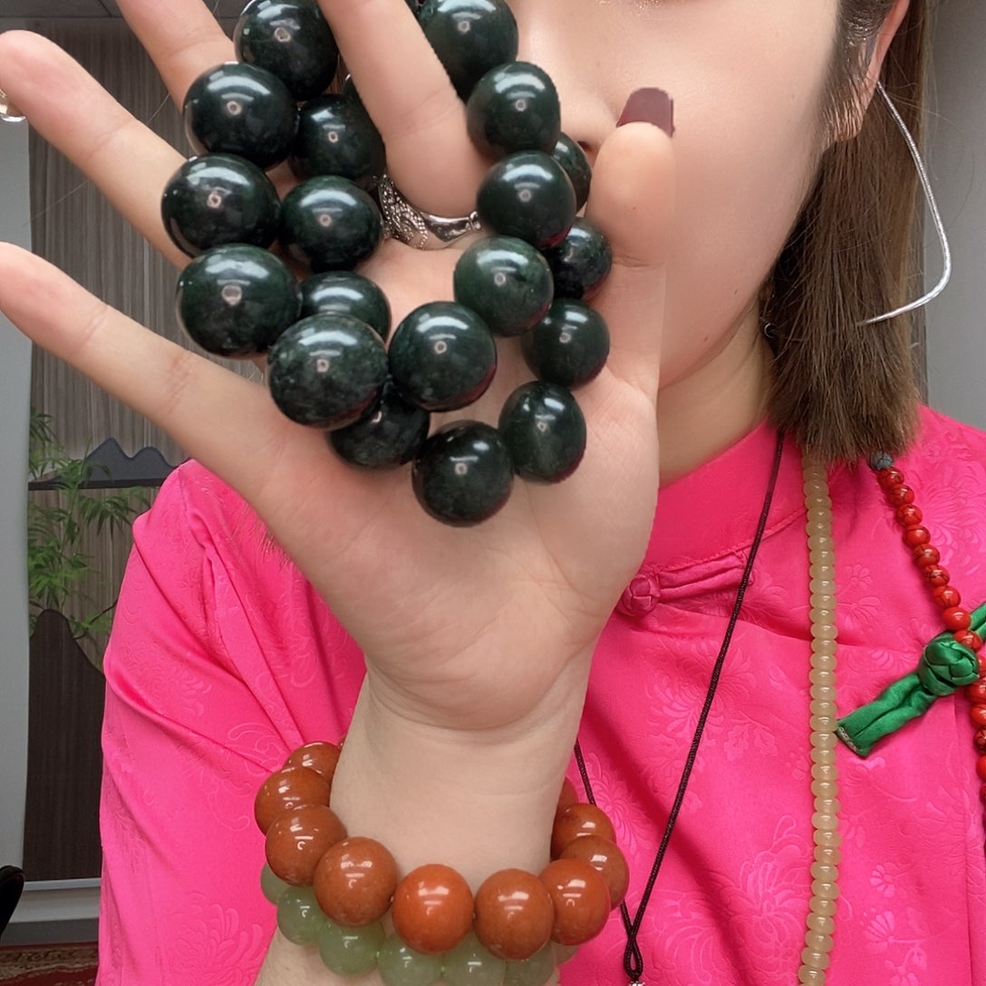 蛇纹石玉手链未镶嵌