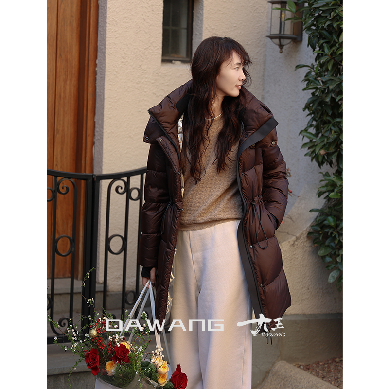 DAWANG |【99高奢鹅绒】高品质户外机能三防面料显瘦中长鹅绒服3199