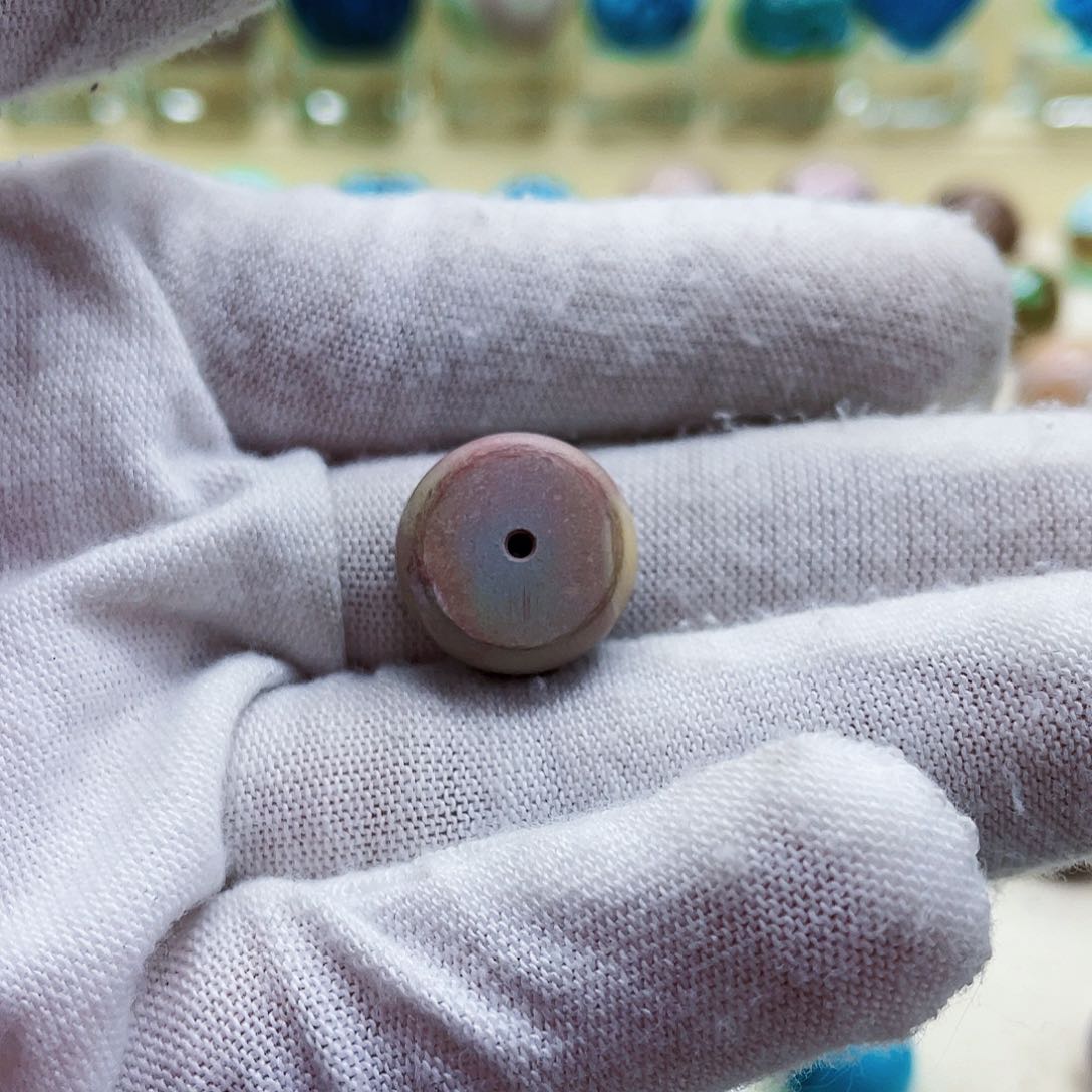 绿松石粉紫鼓珠未镶嵌