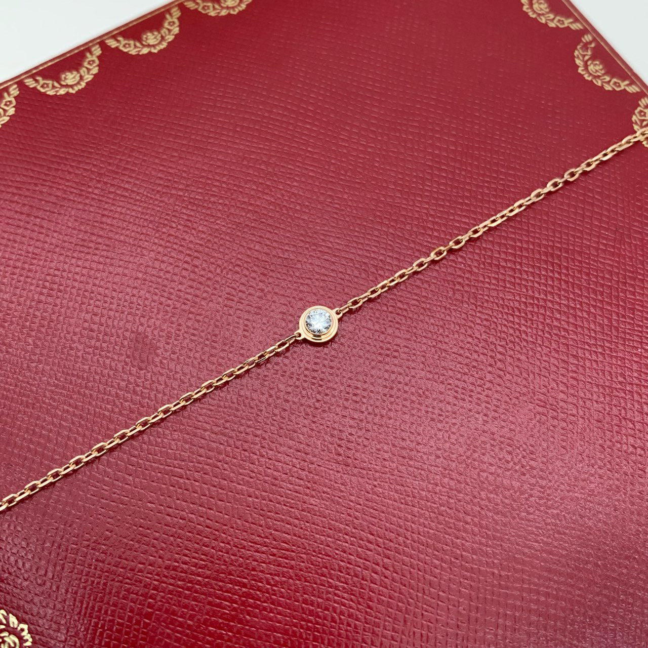 99新 Cartier/卡地亚 21年全套 飞碟手链 0.13ct 玫瑰金色