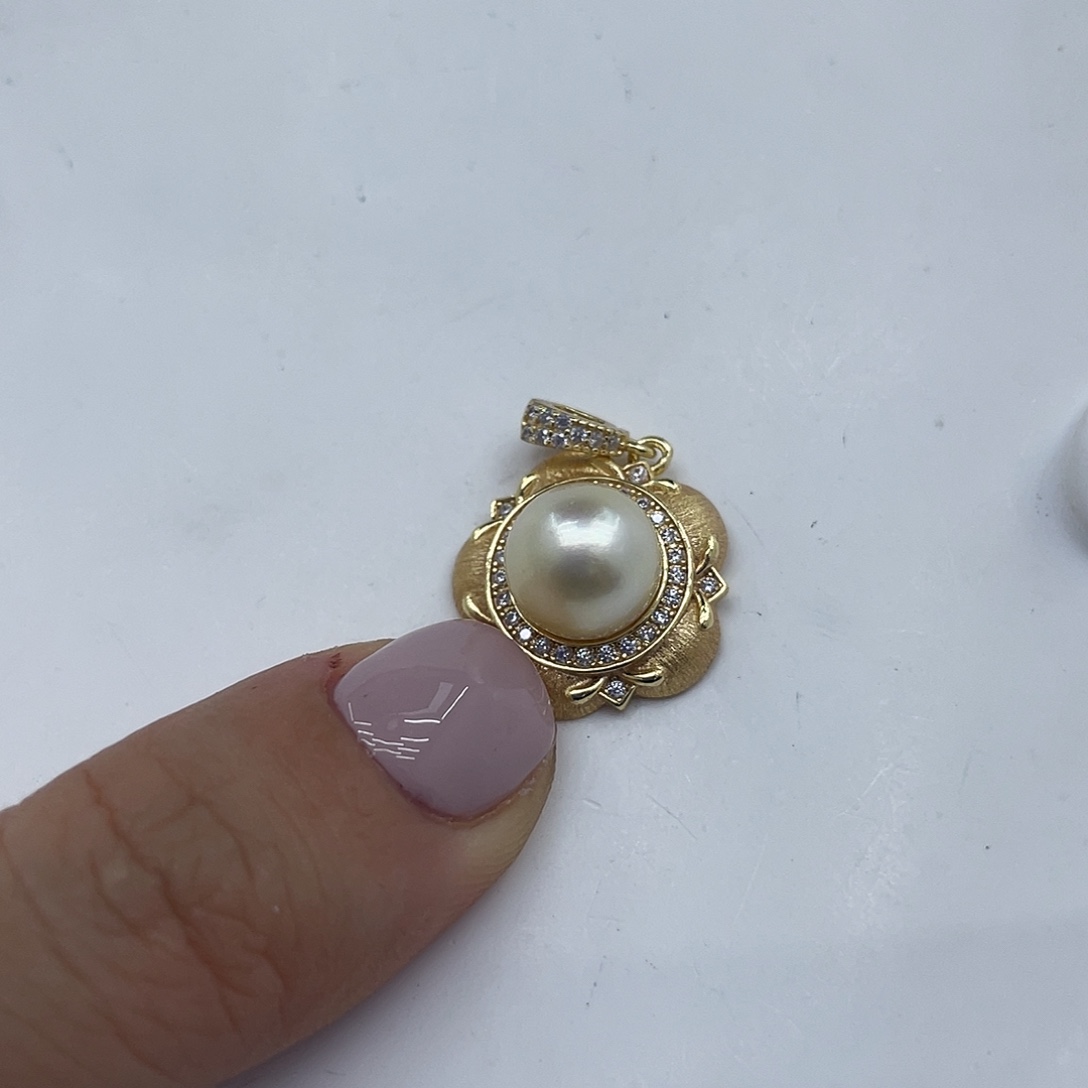 海水珍珠吊坠(不含链)银S925镶嵌