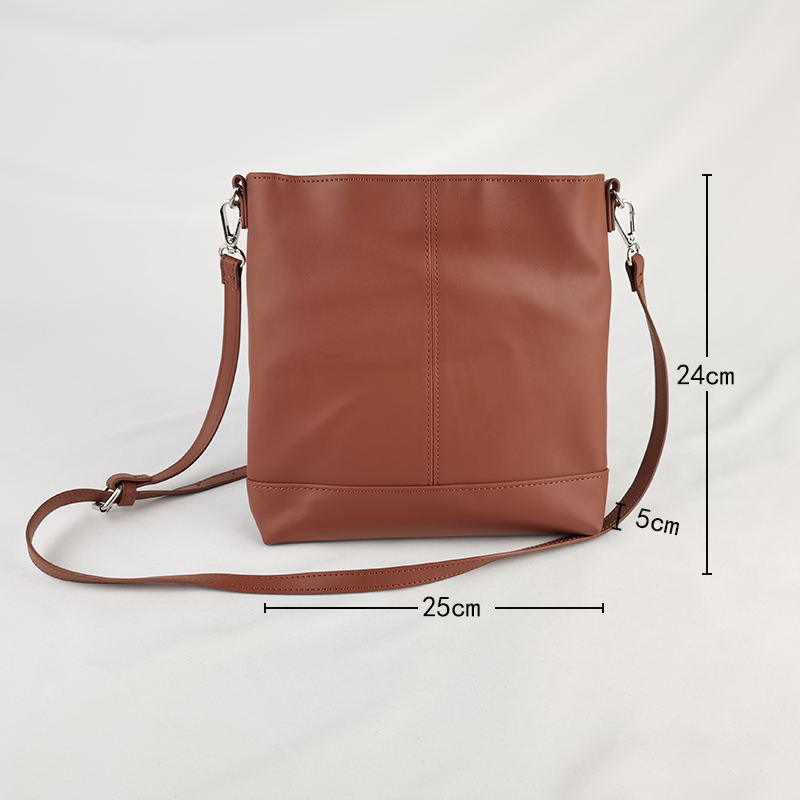 软皮水桶包手提单肩斜跨包女休闲百搭【哎呦家18241】