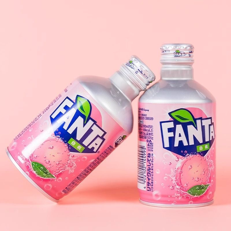 6瓶日本进口Fanta芬达白桃水蜜桃味碳酸饮料子弹头汽水铝罐300ml