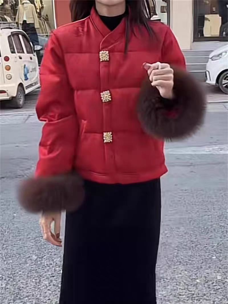 89款新中式国风外套提花重工时尚棉衣外套