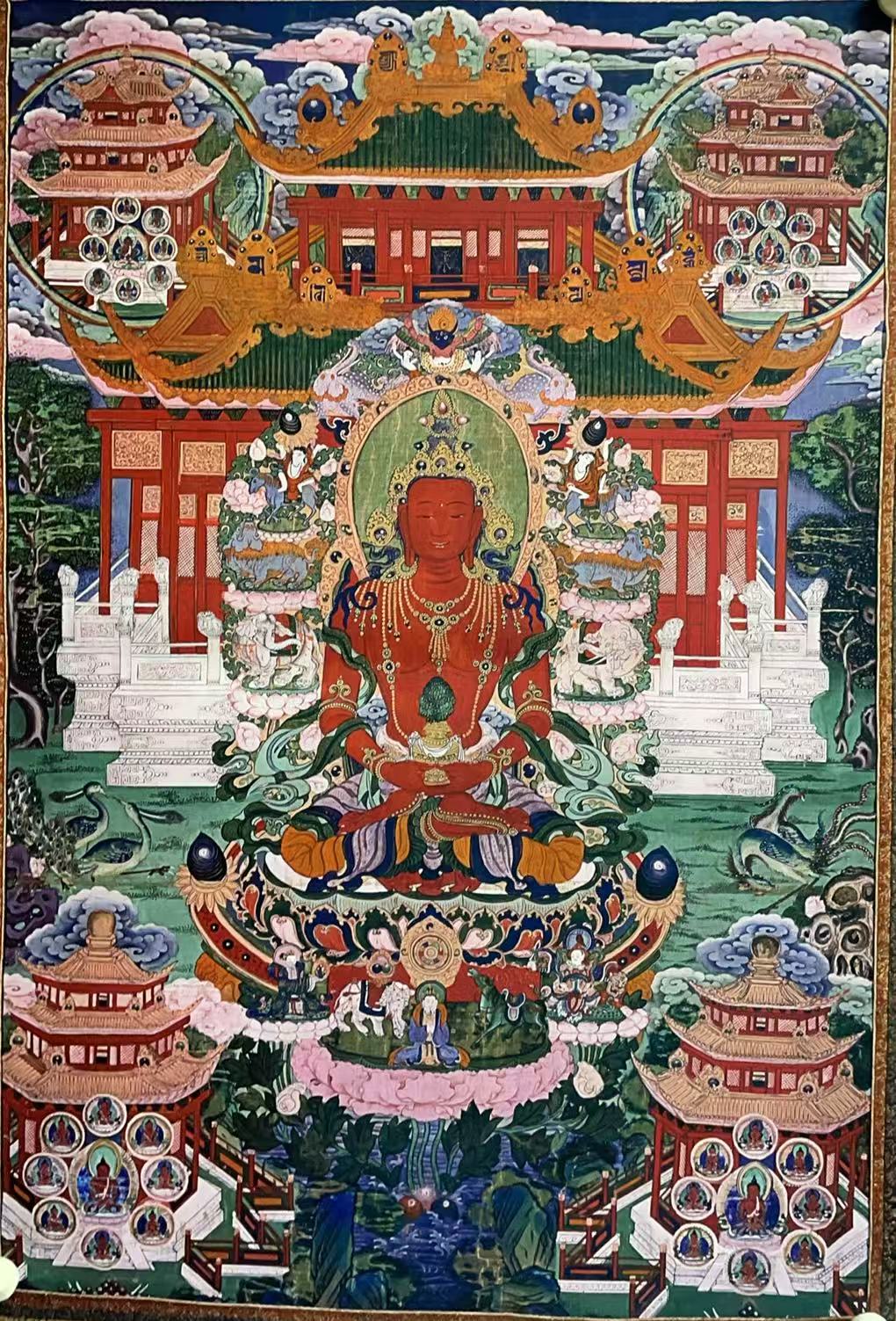 直播精选唐卡红药师佛 编号0050