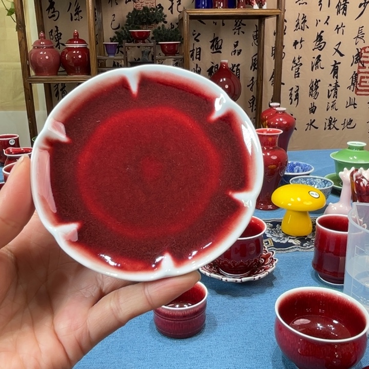 景德镇陶瓷花口杯垫