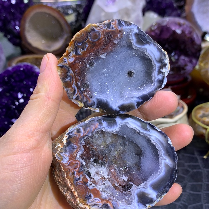 水晶蚕丝双色盆未镶嵌