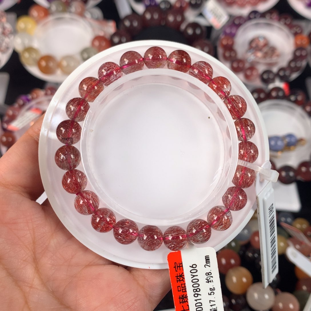 未镶嵌手链水晶红超七