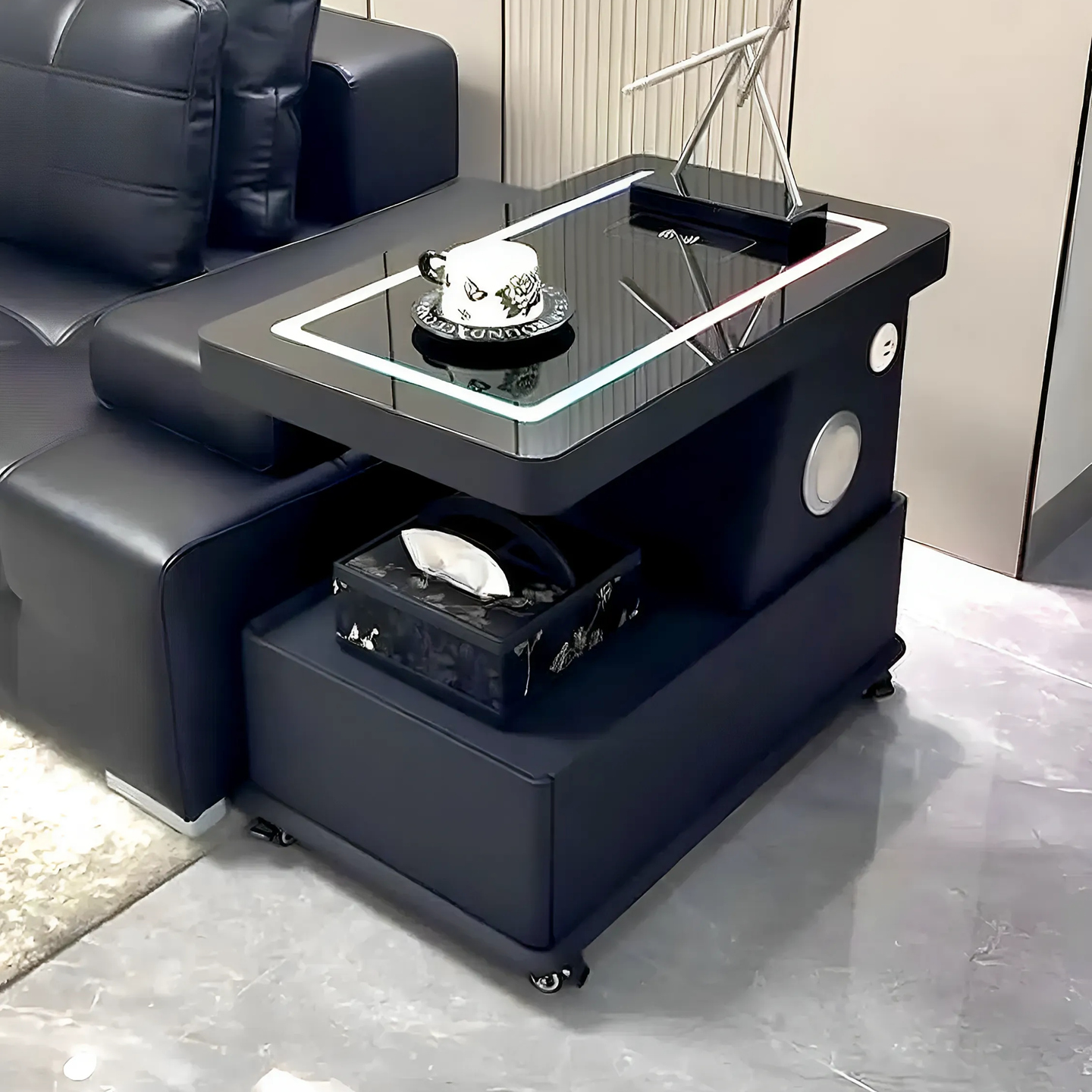 素咫可移动茶几小户型现代边柜轻奢客厅意式极简新款沙发边几推车