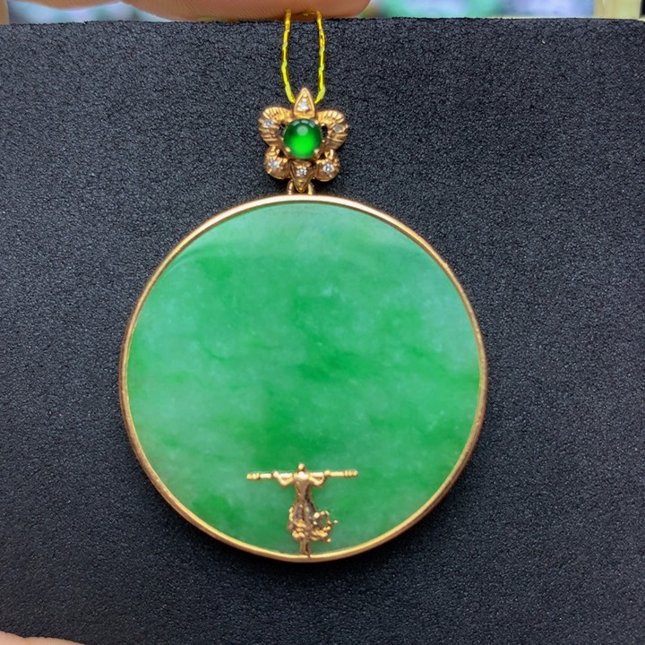 翡翠手链18K金镶嵌翡翠