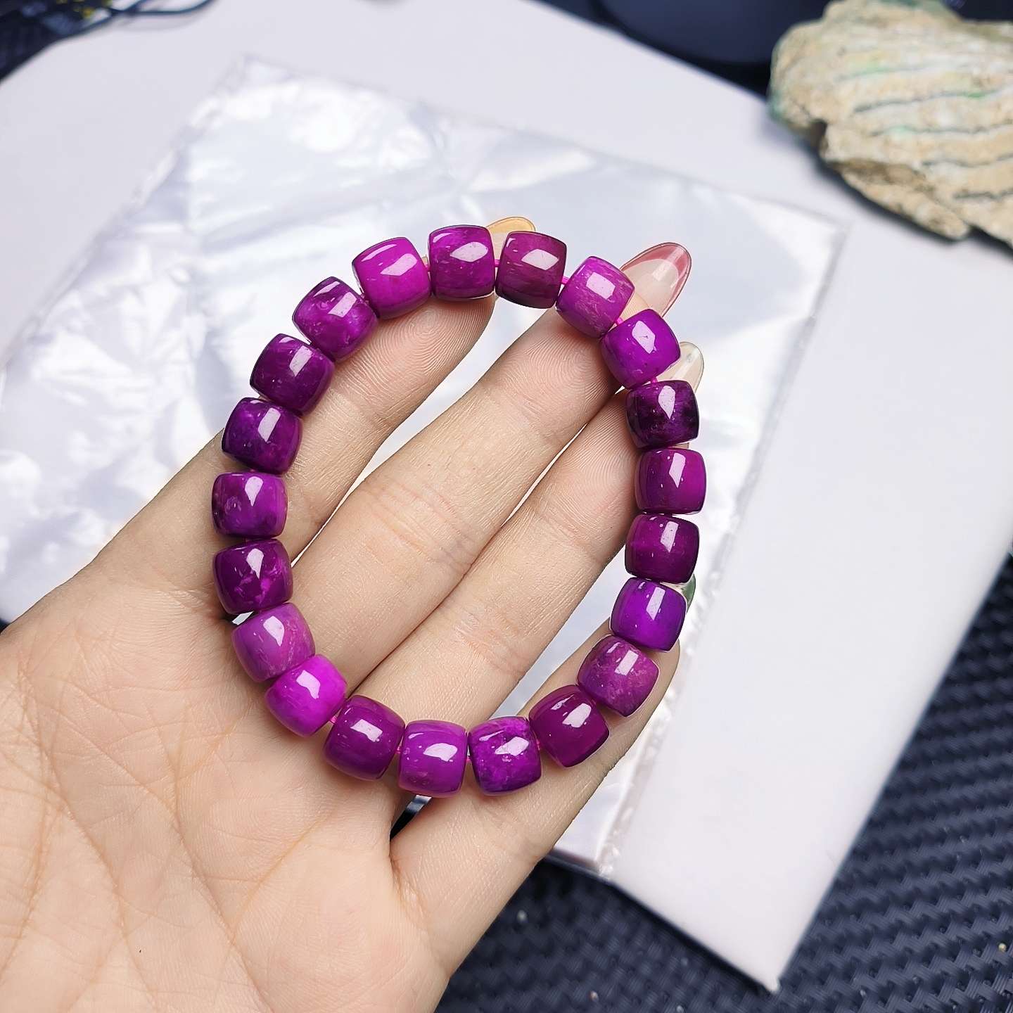 （聚宝严选）A238紫红料老型桶手串10精致精美百搭时尚女人