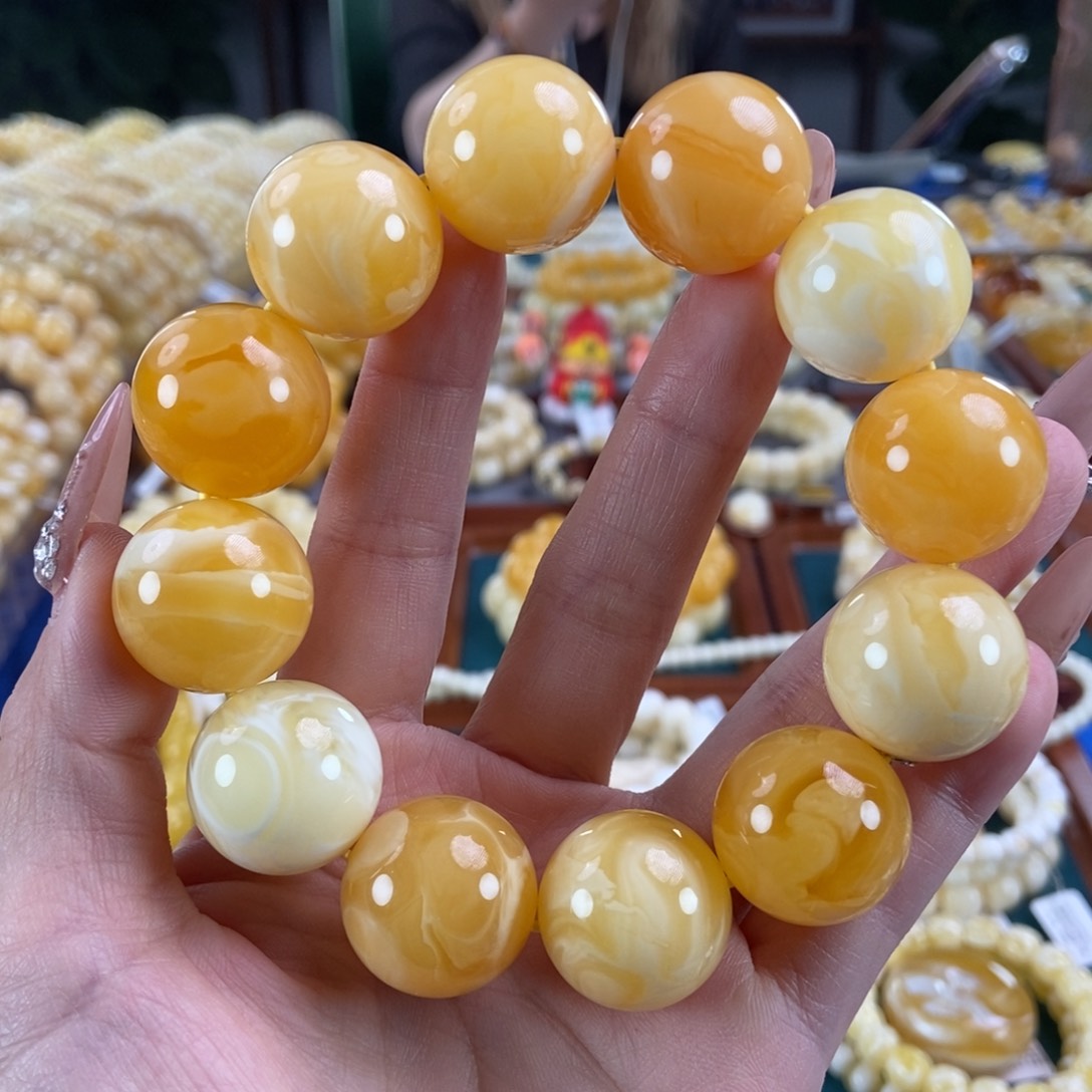 未镶嵌琥珀珠宝奇石21圆珠65.76