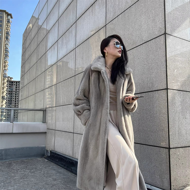 【大兰子推荐】海宁2025新款网红爆款真貂整貂水貂女时尚长款外套