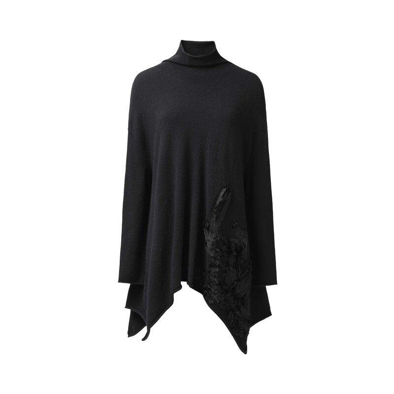 圣迪奥女装冬季时尚百搭立领套头打底针织衫S24483506