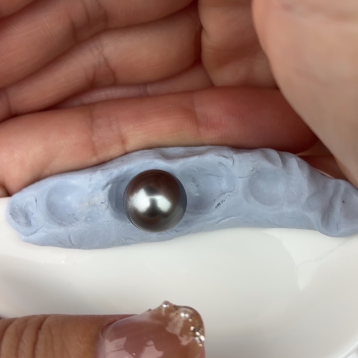 定制海水珍珠未镶嵌裸珠11-12铂金灰裸珠一颗