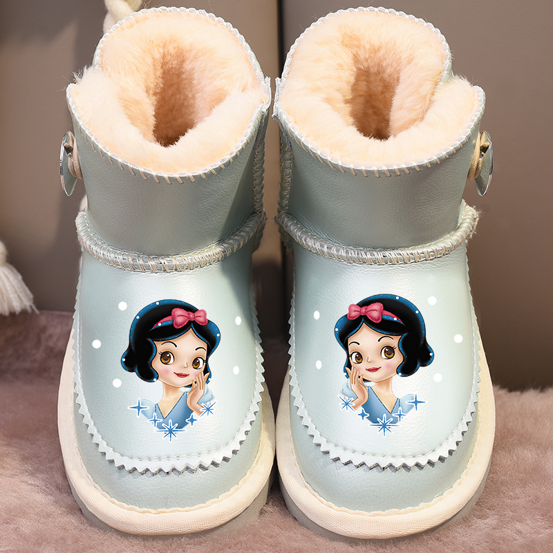 儿童雪地靴女童真皮雪地棉棉鞋2025冬季防水加绒靴子保暖冬鞋童鞋