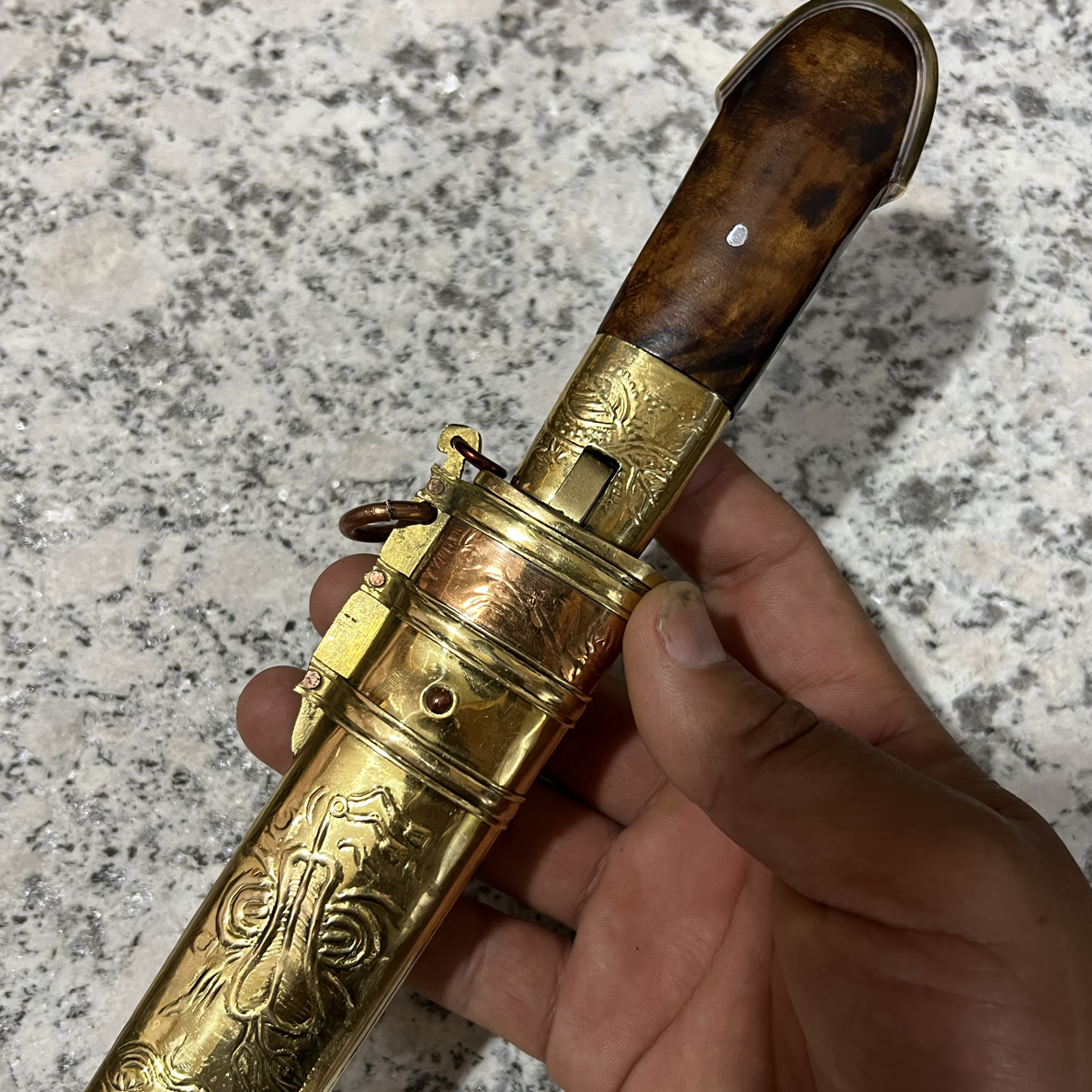 老番龙大河家纯手工锻打夹钢工艺核桃木炭烤手柄吃肉削水果