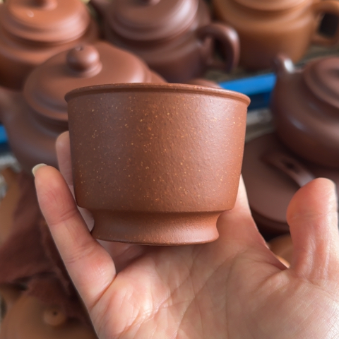 端***护茶壶紫砂红降坡泥主人杯120cc