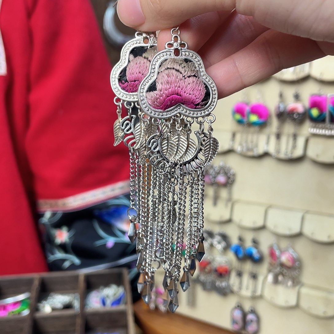 锆石纯铜合金耳环