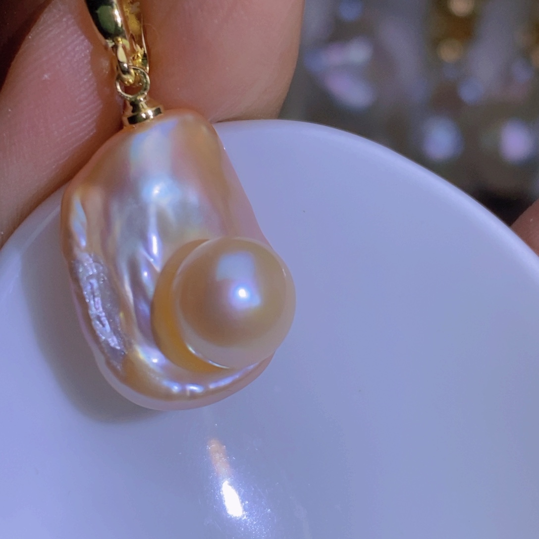 银S925镶嵌淡水珍珠淡水珍珠